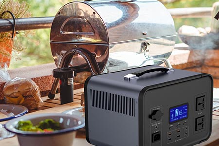 Rechargeable electric generator for camping and cooking